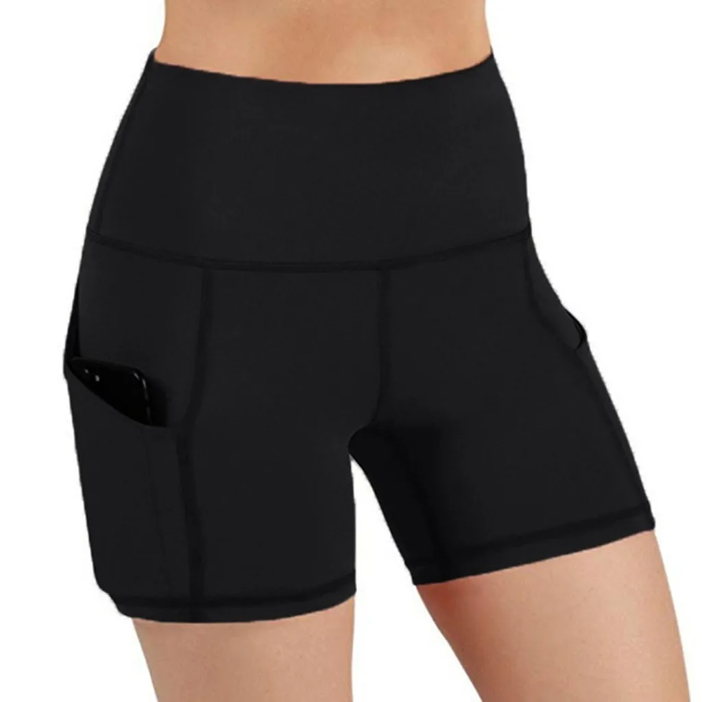 Woman Gym Short Yoga Legging High Waist Lifting Push Up Tight Cycling Biker Shorts Pocket Jogging Running Lady Gym Shorts