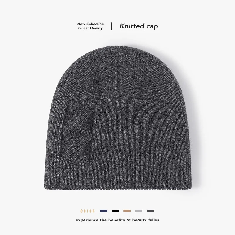 

Men's Knit Hats Brimless Warm Fleece Cap Winter Jacquard Outdoor Caps Thickened Cold Hats women's Woolen Hats 4m633