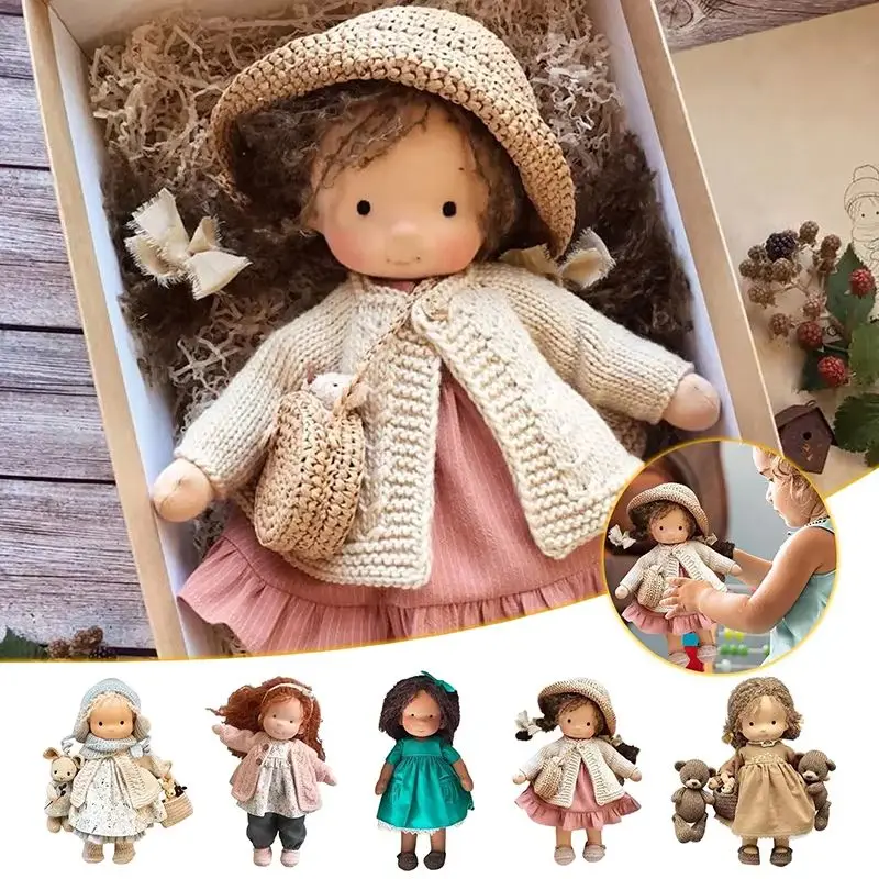 دمية والدورف اليدوية فستان صغير دمى صغيرة لطيف الأصلي المينا دمية Kawaii لينة محشوة ألعاب من القطيفة فتاة هدايا أعياد ميلاد للأطفال #2