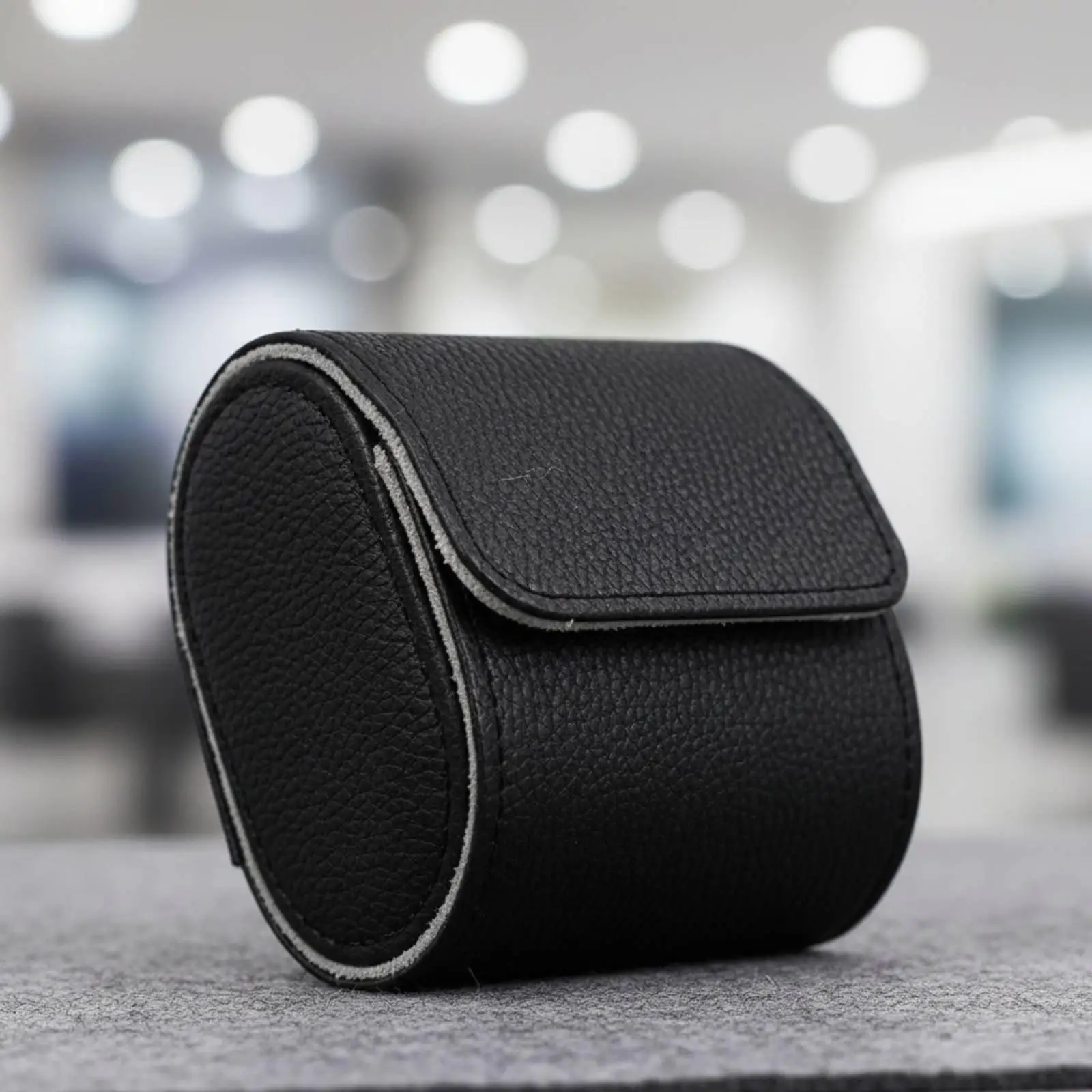 Velvet Watch Roll Case Single Watch Travel Pouch PU Leather Storage Box for Gifts Compact Portable