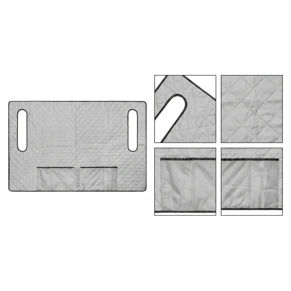 Gray Non Slip Golf Cart Seat Cover With 4 Pockets Breathable Polyester Protector For Most Golf Vehicle Accessories 50.5x19.8in