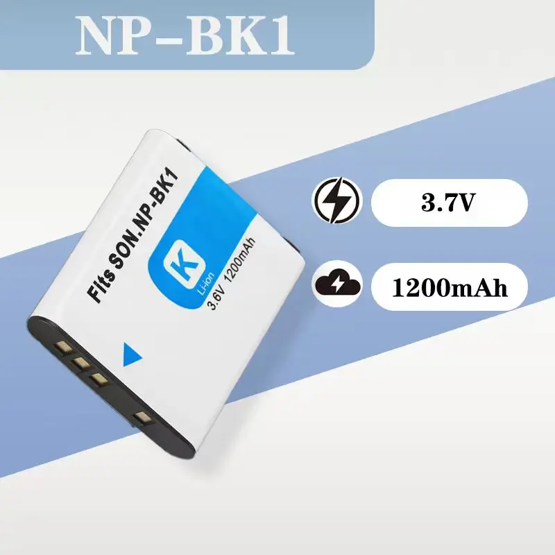

NP-BK1 FK1 Battery 3.7V 1200mAh Replacement for Sony DSC-W190 S750 S780 S950 Digital Camera Lithium Battery