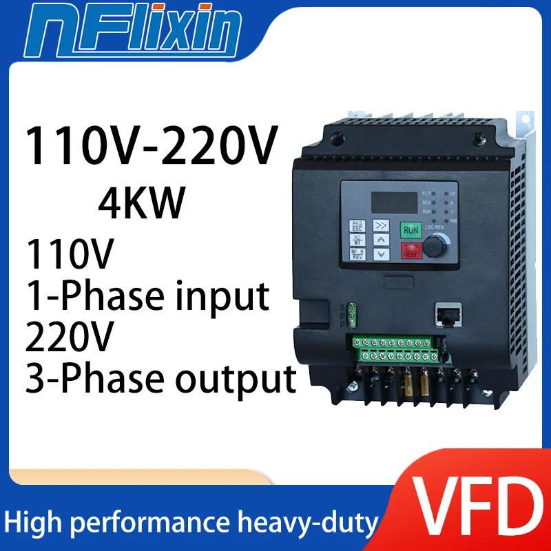 Variable Frequency Drive Converter inverter 1.5KW 2.2KW 4KW 5.5KW 7.5KW VFD AC 110V TO 220V Motor Speed ​​​​​​ControllerVariable