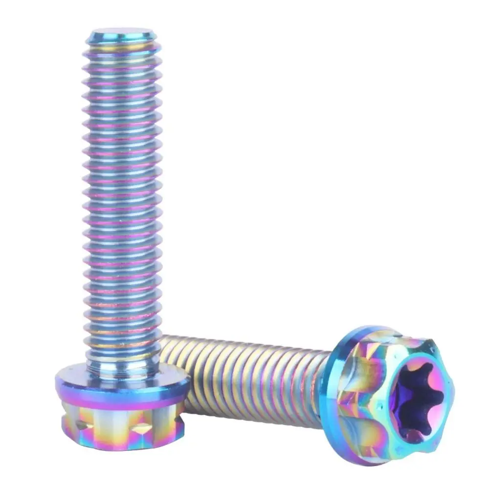 Decorative Screws GR5 Titanium Alloy Titanium Alloy Screws M6 10/15/20/25/30mm Titanium Bolt Fancy Flange Screws
