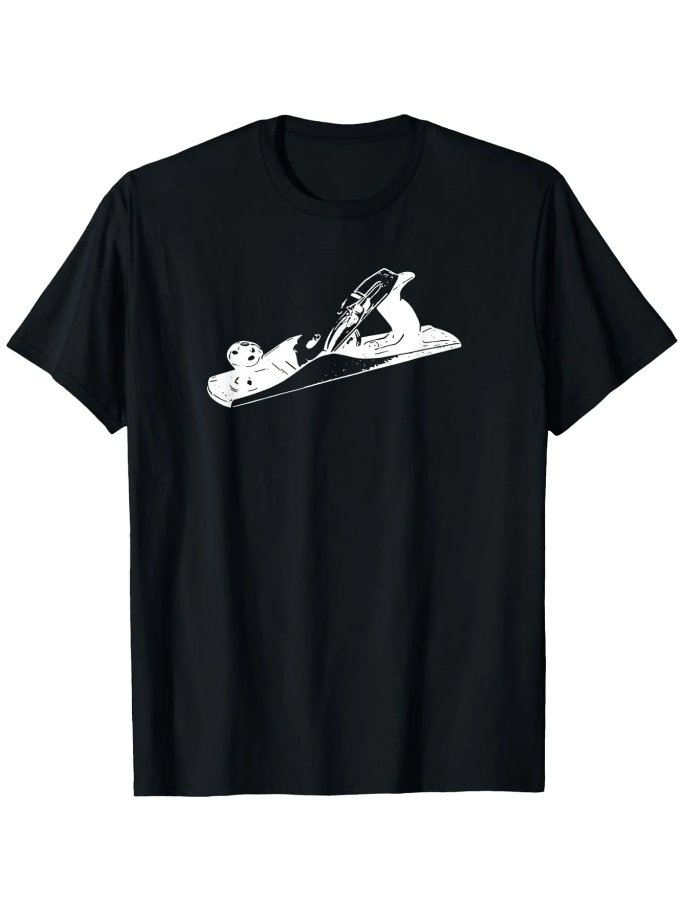 تي شيرت رجالي كاجوال برسومات قطنية مريحة ورقبة دائرية باللون الأسود مع طباعة كوكب الفضاء الأبيض مثالي للارتداء الكاجوال