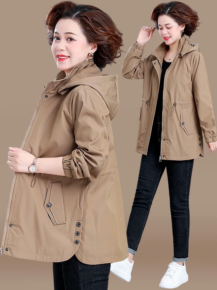 

Весенняя модная куртка для женщин: повседневное пальто для мам среднего возраста, ветровка для весны и осени