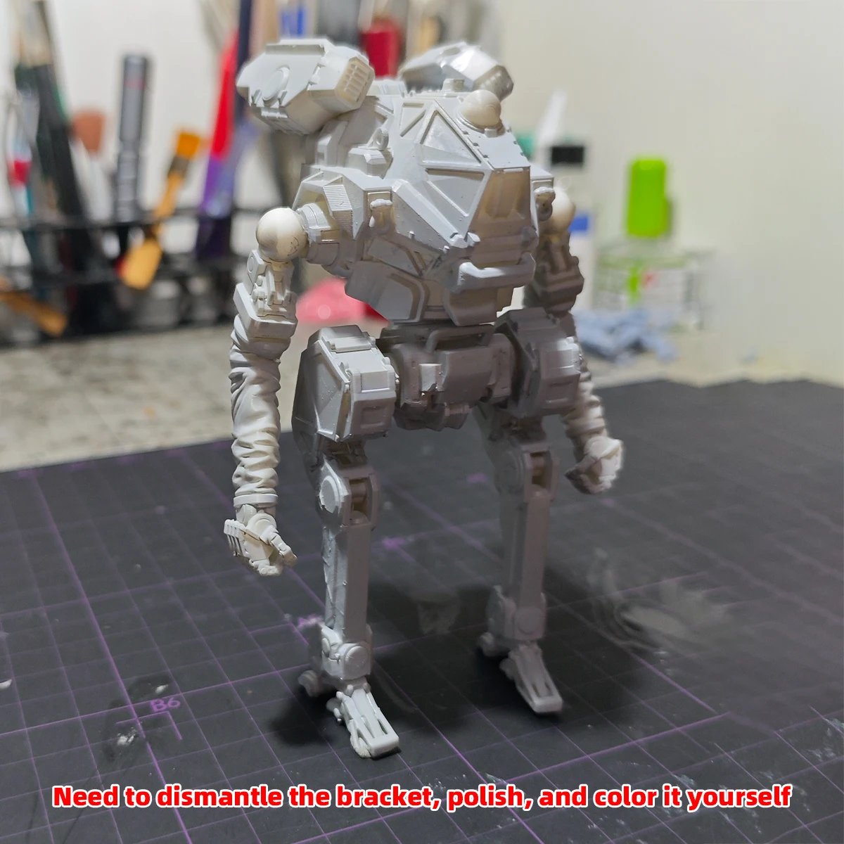 1/72 Modellbausatz 3D Harz Miniatur Diorama Gebäude Unbemalter Sci-Fi Mecha Krieger Roboter DIY – Detail 3