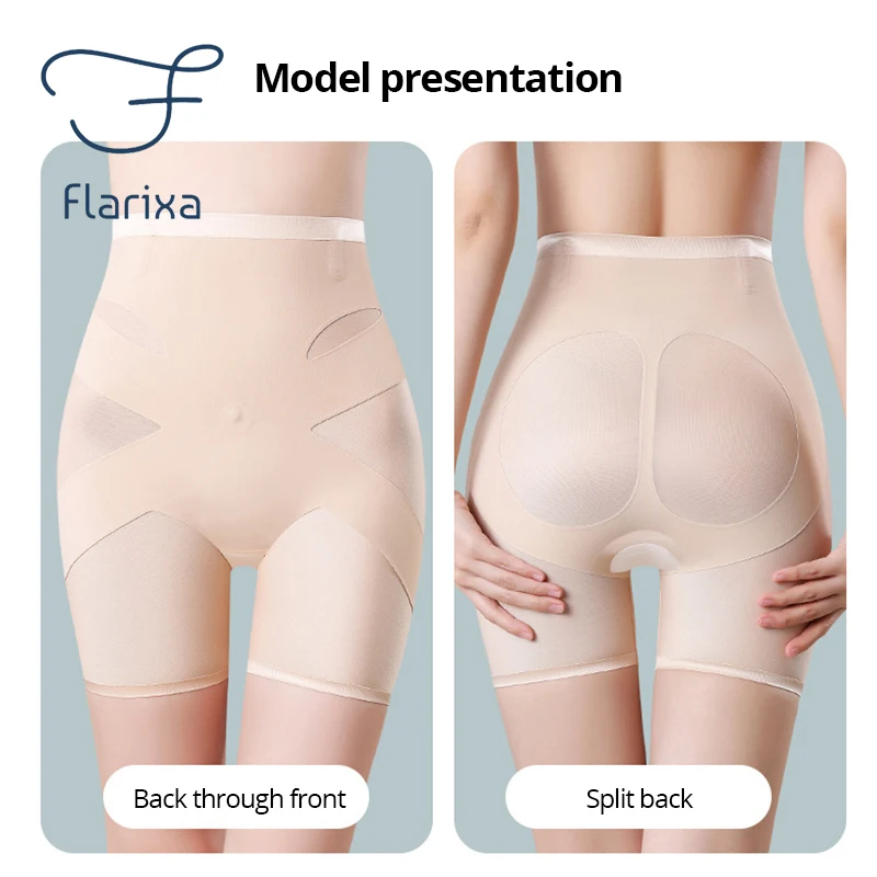 Flarixa-Culotte taille haute pour femme, sous-vêtement amincissant, en maille