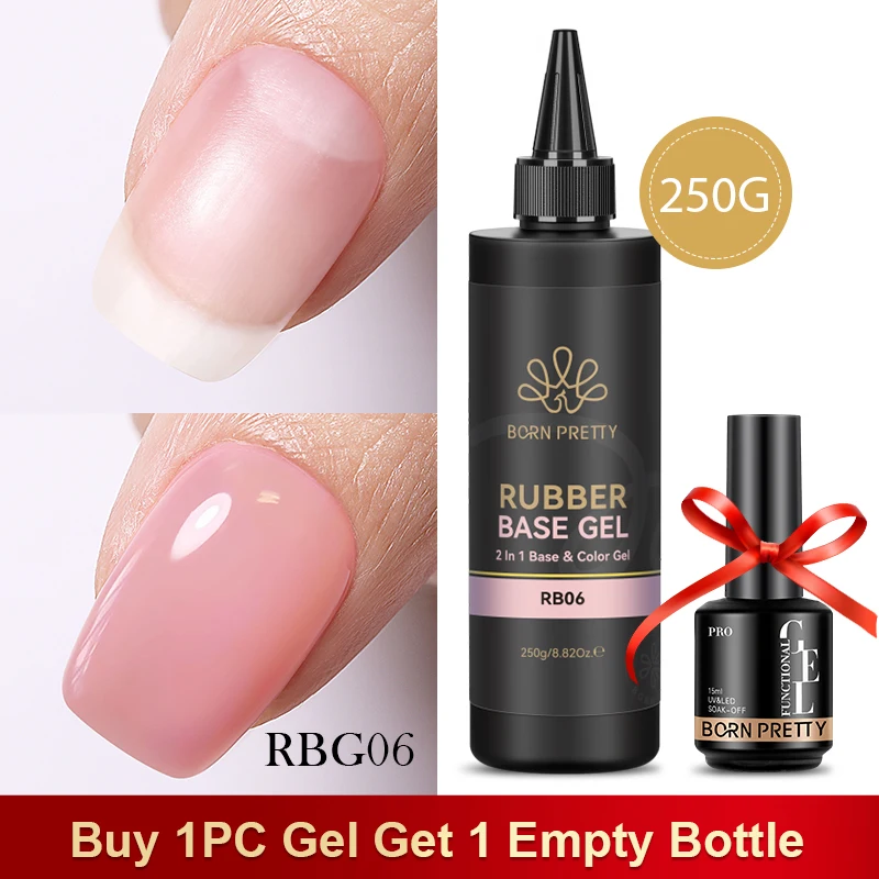 BORN PRETTY 250g Super Top Coat Base Gel losweken UV LED Drogen Langdurige Semi Permanente Jelly Naakt Roze Gel nagellak