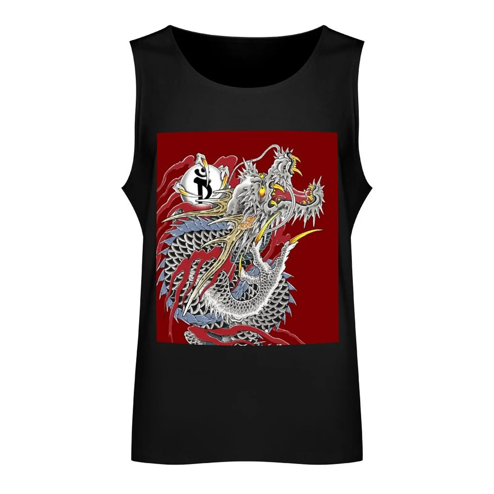 Yakuza Dragon Tattoo Tank Top gym summer clothes gym clothes men