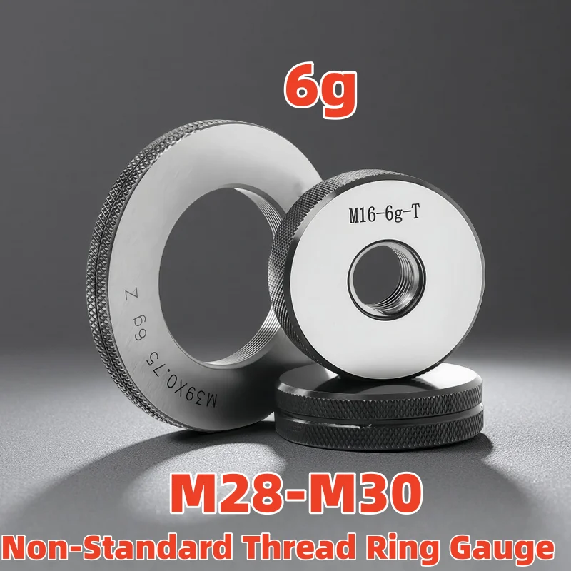 

1SET(1*GO+1*NOGO)6g metric thread ring gauge, external thread plug gauge, internal thread ring gauge M28-M30 X1.5 1.25 0.75 1.0