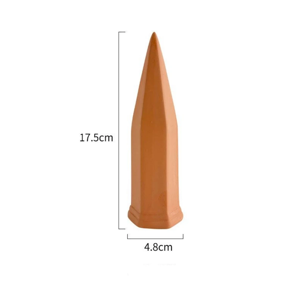 3pcs Plant Self-Watering Stakes Terracotta Plant Watering Device Clay Cone Shaped Auto-Water Irrigation System For Garden Indoor