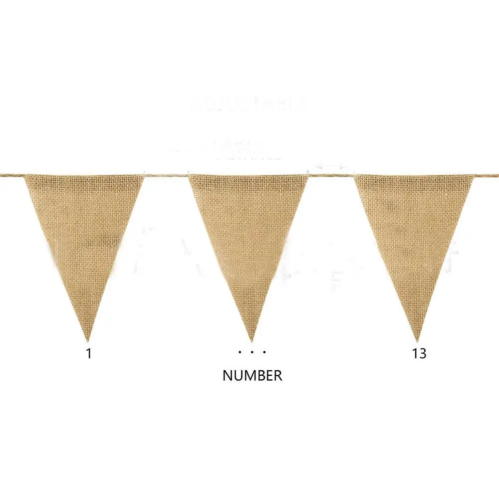 Flag Good Quality 13 Flags Decor Wedding Rustic Party Burlap Shabby Lace Bunting Bunting Banner Hessian