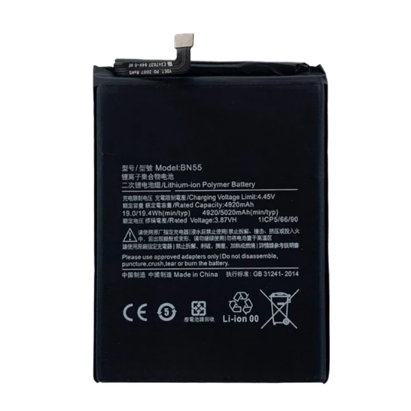 BN55 Battery 3.87V 5020mAh for Xiaomi Redmi Note Note9S Y9S Mobile Phone High Quality Replacement Battery