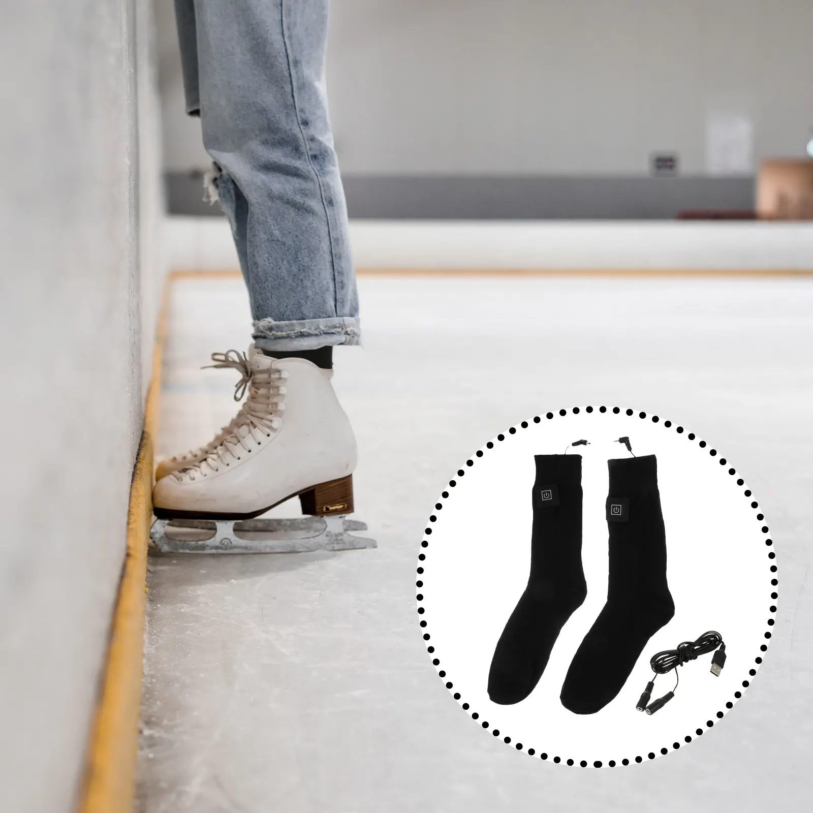 

1Pair Electric Heated Stocking Cotton Sock Warm Winter Heating Socks Intelligent Temperature Control Outdoor Use