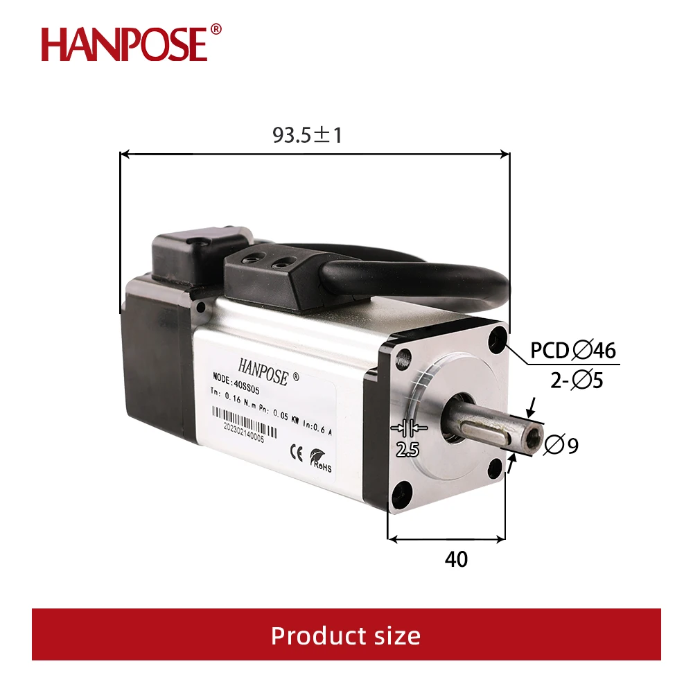 40SS05 servo motor drive kit 50w +ASD205 drive Rated Current 0.6A Rated Torque 0.16N.m High Accuracy ac servo motor 0.05kw