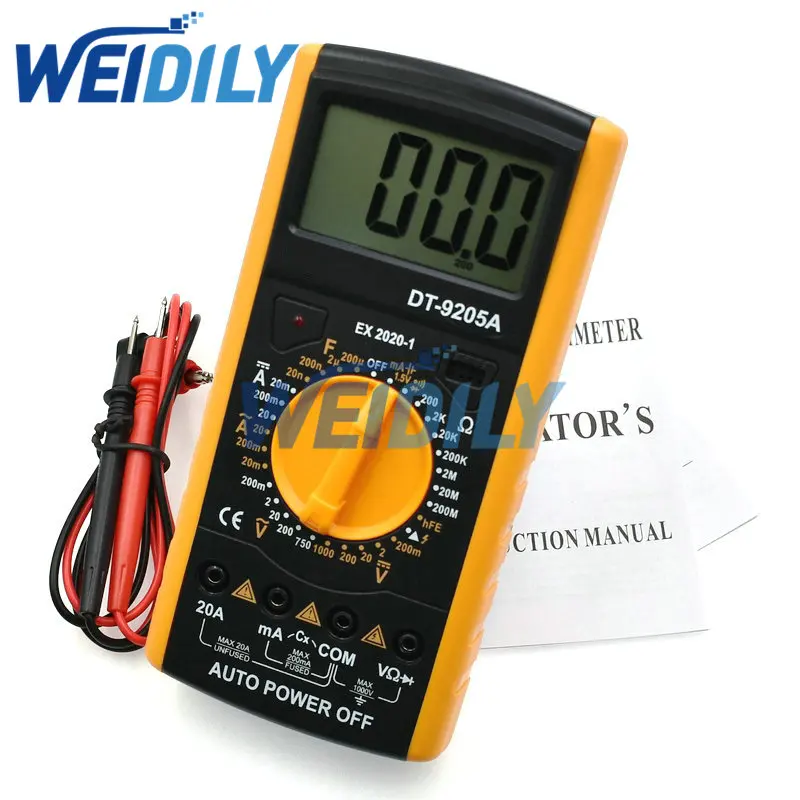 DT9205A Digital Profesional Multimeter AC/DC Transistor Voltage Tester Electric NCV True RMS Analog Auto Range Multimetro New