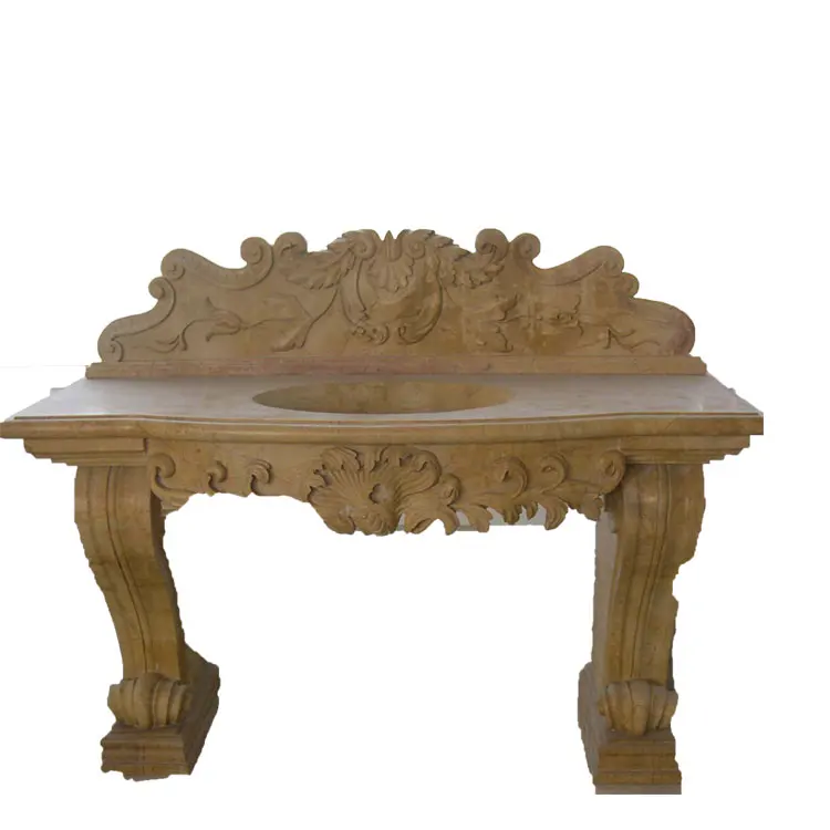 Hand carved natural stone wash basin
