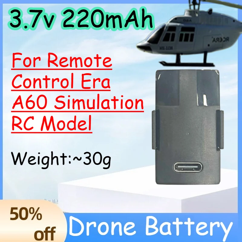 

3.7v 220mAh Battery for Remote Control Era A60 Simulation RC Model Airplane Replace Rechargeable Battery