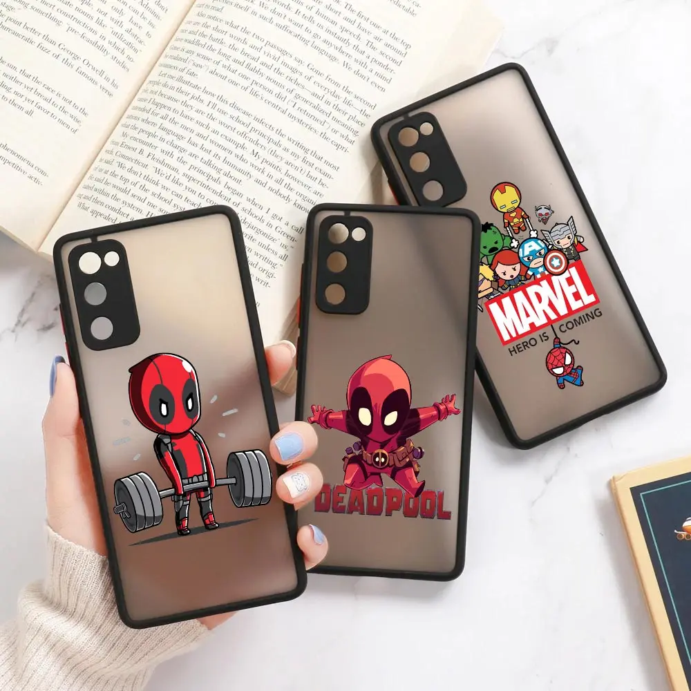 Cartoon Deadpool Funda A53 5G Case For Samsung A71 Case A52 A52s A13 A21S A23 A32 A33 A72 Clear Matte Cover Funny Marvel Ironman