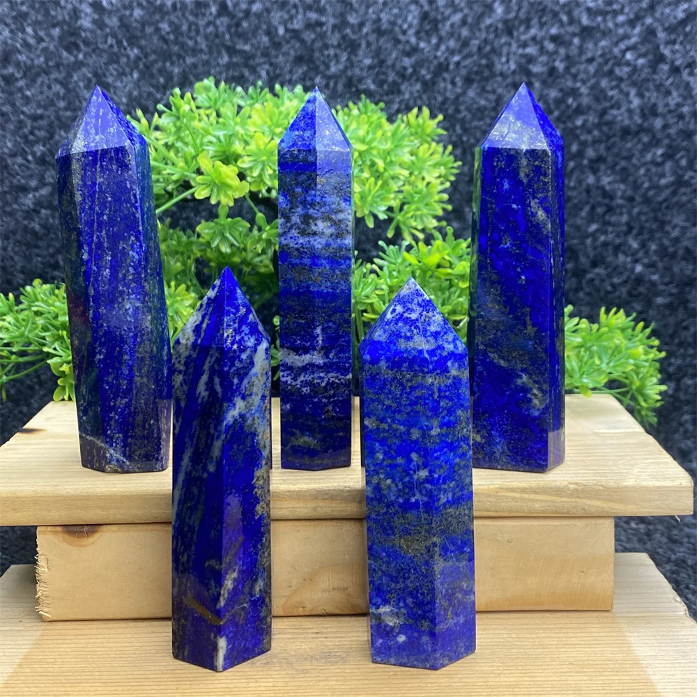 

1PC Natural High Quality Crystal Lapis Lazuli Hexagonal Wand Obelisk Reiki Healing Gemstone Obelisk Home Decor Holiday Gift