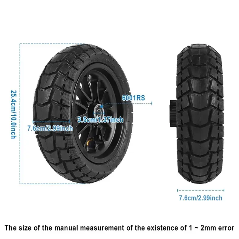 ABHS-For Kukirin A1 Electric Scooter 10X2.75-6.5 Front Wheel Assembly Tire Accessories