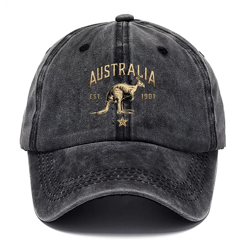 A Kangaroo Print Cap from Australia, a Popular Men'S And Women'S Hat, Suitable for Outdoor Leisure, Breathable Baseball Cap, Adj