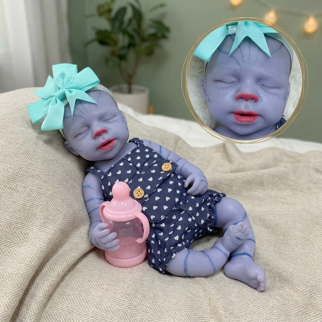 13 Inch Full Body Solid Silicone Reborn Doll Pascale Hand Painted 3D Skin Texture Lifelike Soft Touch Washable Bebe Collectible