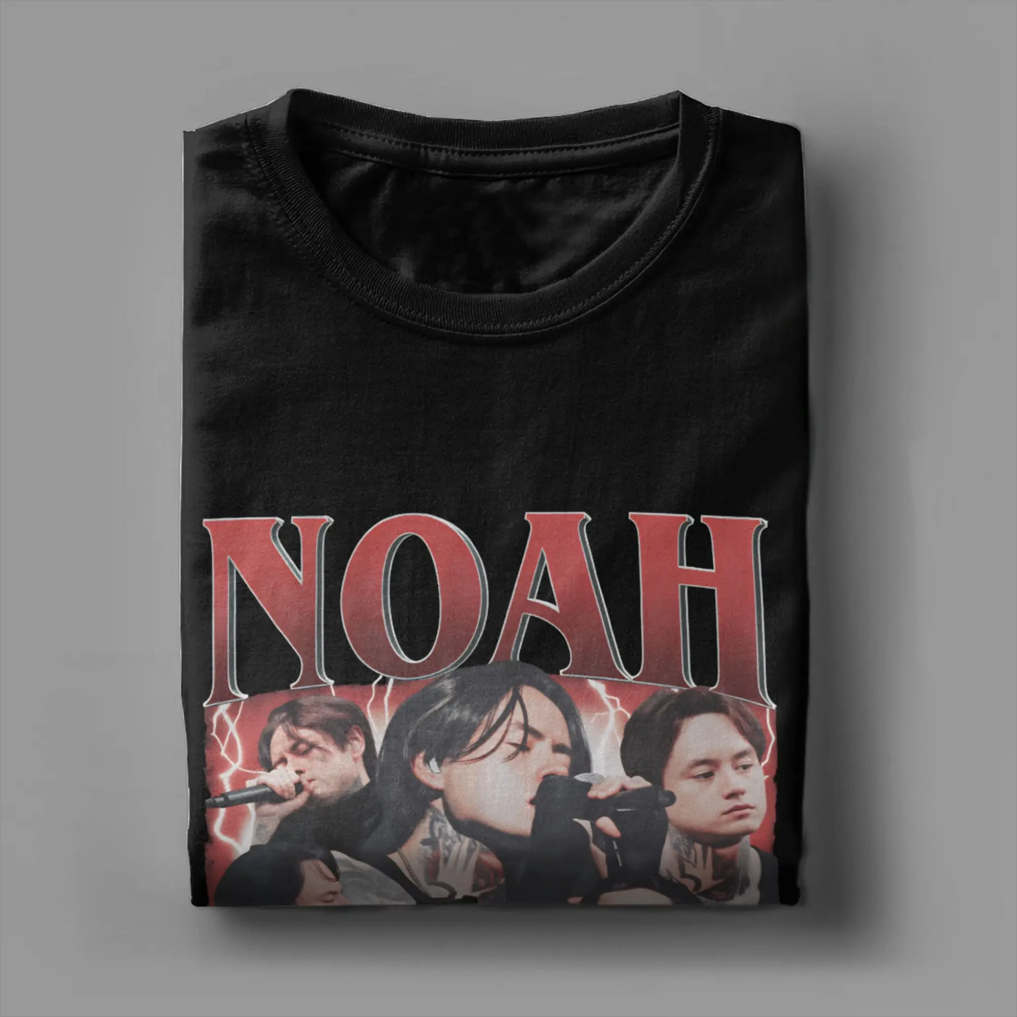 Men T-Shirt Noah Sebastian Vintage 100% Cotton Tees Short Sleeve The Dark Melody T Shirts Crew Neck Tops Classic
