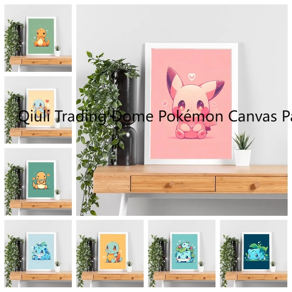 Classic Anime Canvas Prints Pokemon Decoration Paintings Picture Kid Action Figures Living Room Best Gift Poster Home Decor Gift