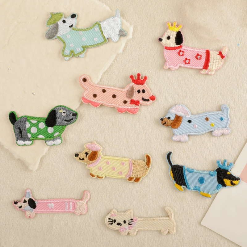 

Длинная собака, ручное шитье, нашивка для вышивки, железный значок для сумки, аксессуары для одежды, ремонт «сделай сам», хит продаж