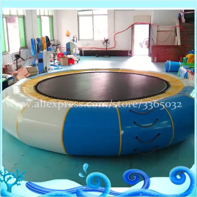 High quality 0.9mm PVC TUV Inflatable Floating Water Jumping Bed / Inflatable Trampoline For Sale