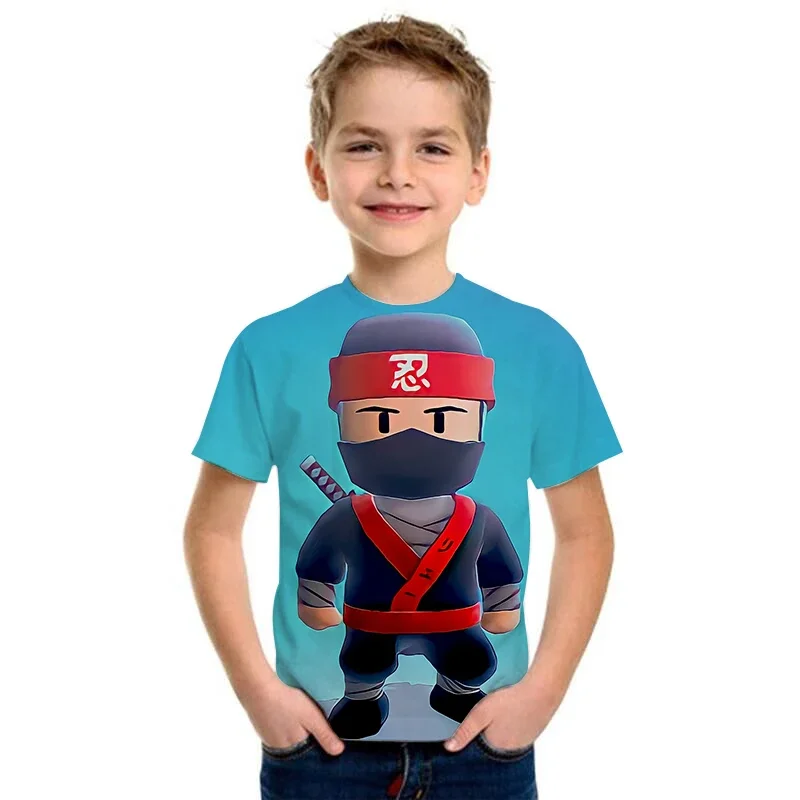 Stumble Guys 3d Kids T Shirt Boys Girls Harajuku 3d Shirt Cartoon Funny T-shirts Wednesday Stumble Guys 3d Children\'s Clothing