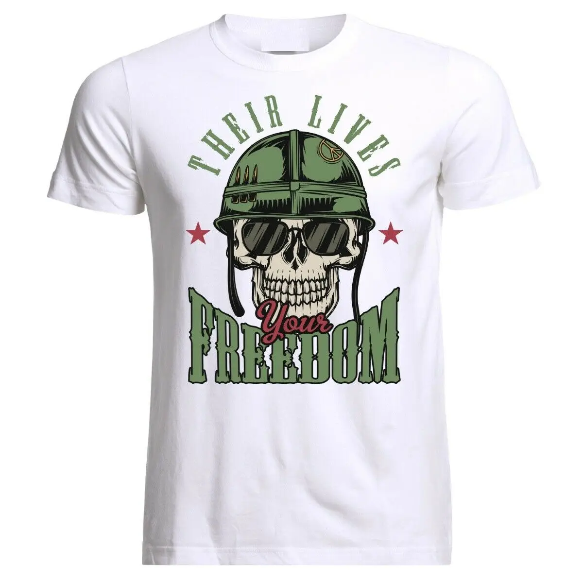 Army Military Special Force Fight Skull Crâne Totenkopf T-Shirt Men's 100% Cotton Casual T-shirts Loose Top New