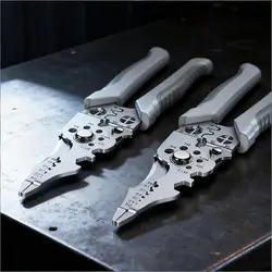 Multifunction Industrial Wire Stripper Cutter Crimper Heavy Duty Stainless Steel Electrical Pliers with Ergonomic Comfort Grip+