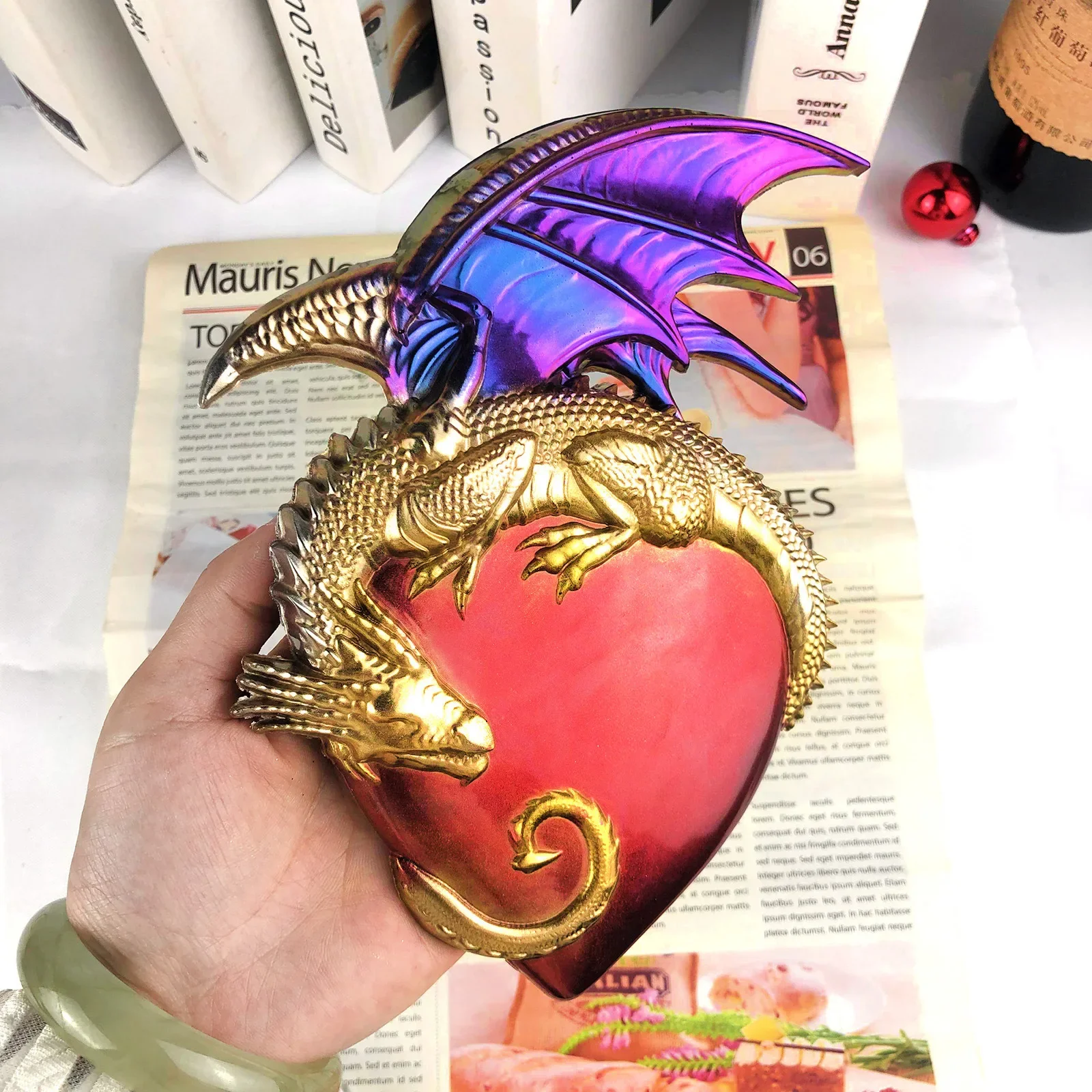 Love Dragon Silicone Mold, DIY Wall Decoration, Pendant, Semi-three-Dimensional, Flying Dragon Wings, Silicone Molds