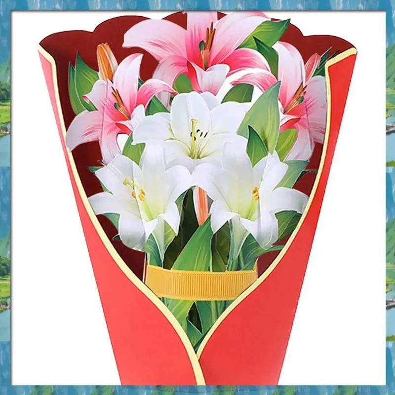 

Mar.3D-Up букет бумажных цветов поздравительные открытки, подарочные открытки на День матери, день рождения, Пасха для женщин