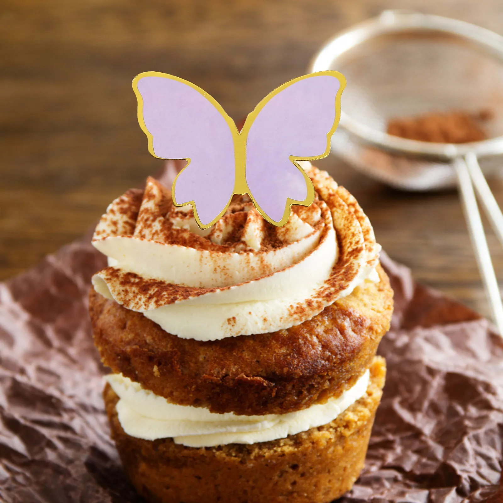 

10 Sets Cake Toppers Purple Birthday Decorations Party Flowers Cake Accessories