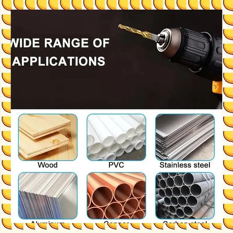 BAAU M5x0.8Mm Hex Shank Titanium Plated HSS Screw Thread Metric Tap Drill Bits Screw Machine Compound Tap Open Chamfer Tool