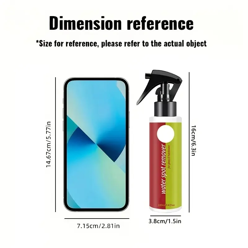 قطعة واحدة من منظف زجاج الحمام - مزيل بقع الماء الصلب لأبواب الاستحمام والمرايا والبلاط والحنفيات - إزالة الترسبات القوية للستانلي