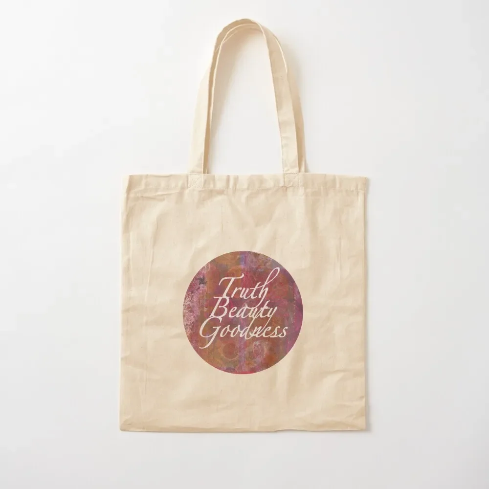 Truth, Beauty, Goodness Colorful Circle Tote Bag free delivery bags Cloth bags eco bag folding