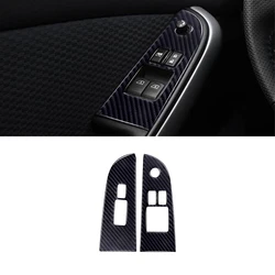 Front Door Window Control Panel Decoration Cover Trim Sticker Decal for Altima 2008 2009 Carbon Fiber Car Interior Accessories