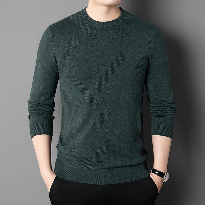

Winter Autumn Men's Cosy Sweater Plain Color Knitwear Black Beige Gray Red Green Camel Knitting Tops Slim Fitting Pullover Male