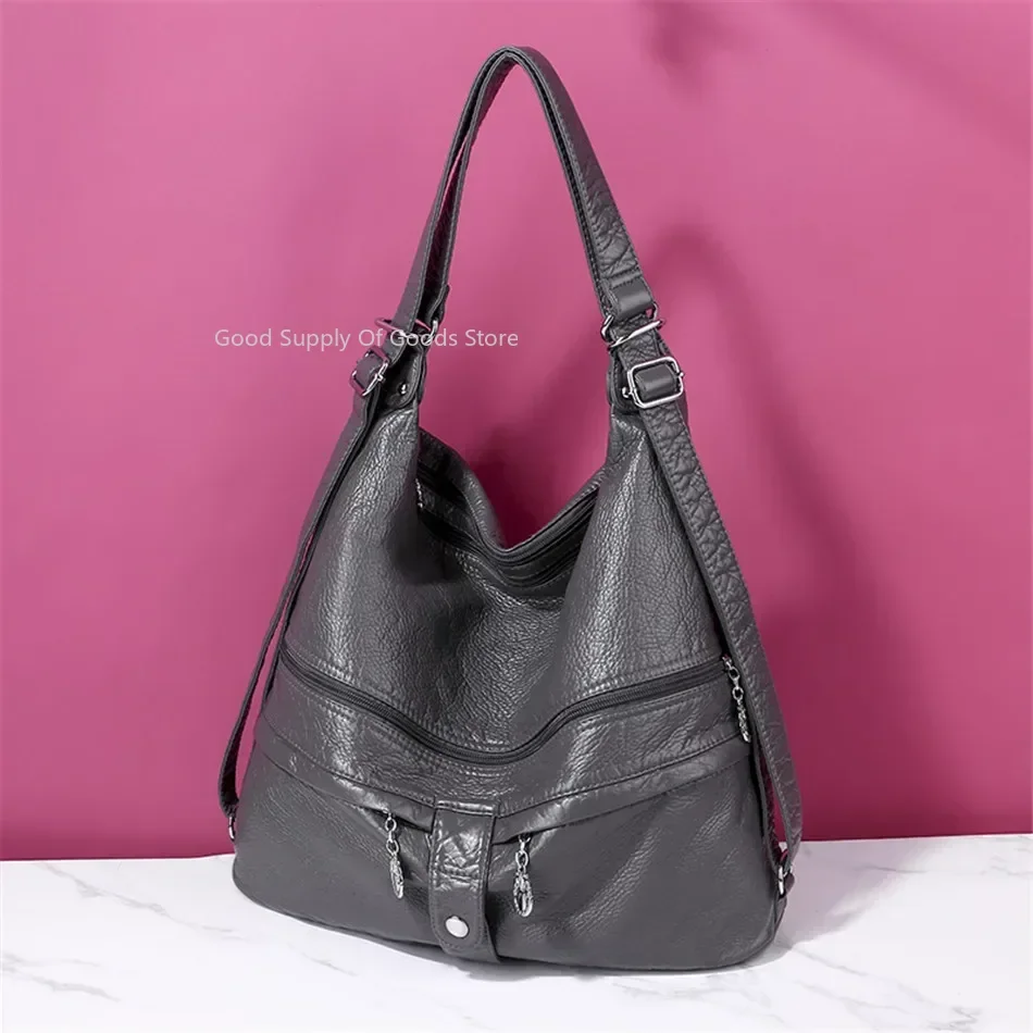 Mochila multifunción de cuero suave 3 en 1 para chicas adolescentes, bolso escolar de gran capacidad a la moda para mujeres, bolso de hombro para mujeres, mochila