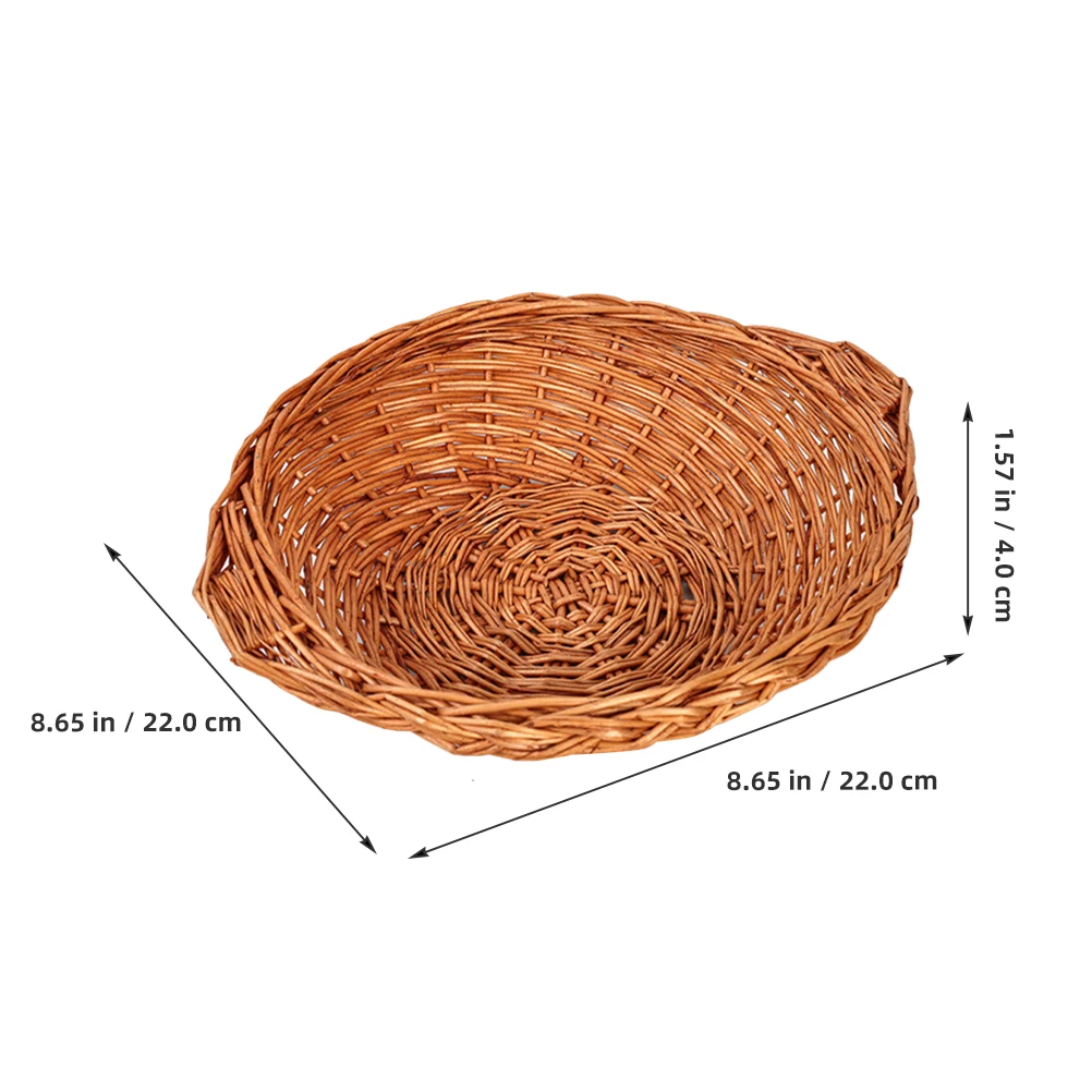 

Rattan Fruit Basket 22cm Woven Storage ganizer H made Natural Material Bread Basket Home Decor Container