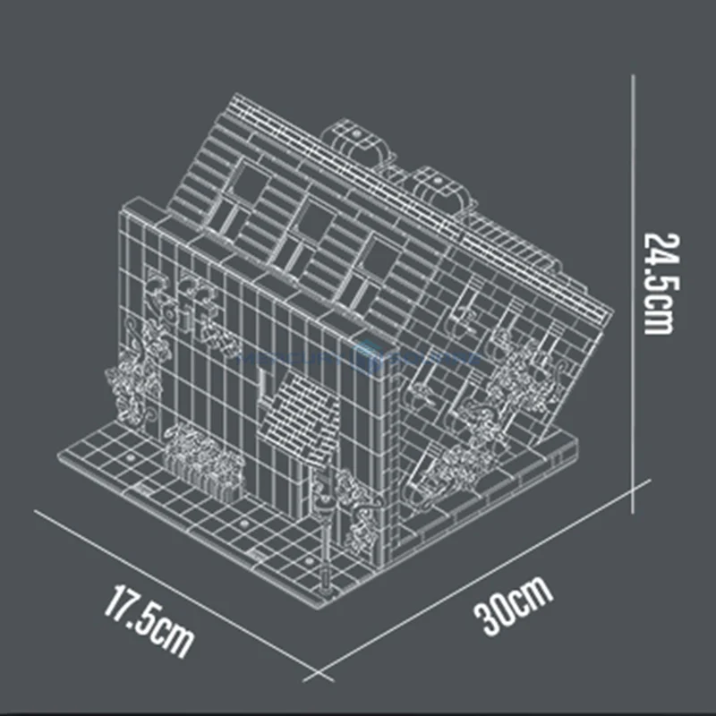 Upside Down Coffee House MOC 10209 City View Negozio Negozio Architettura Mattoni Modello modulare Building Blocks Idee regalo Giocattolo per bambini