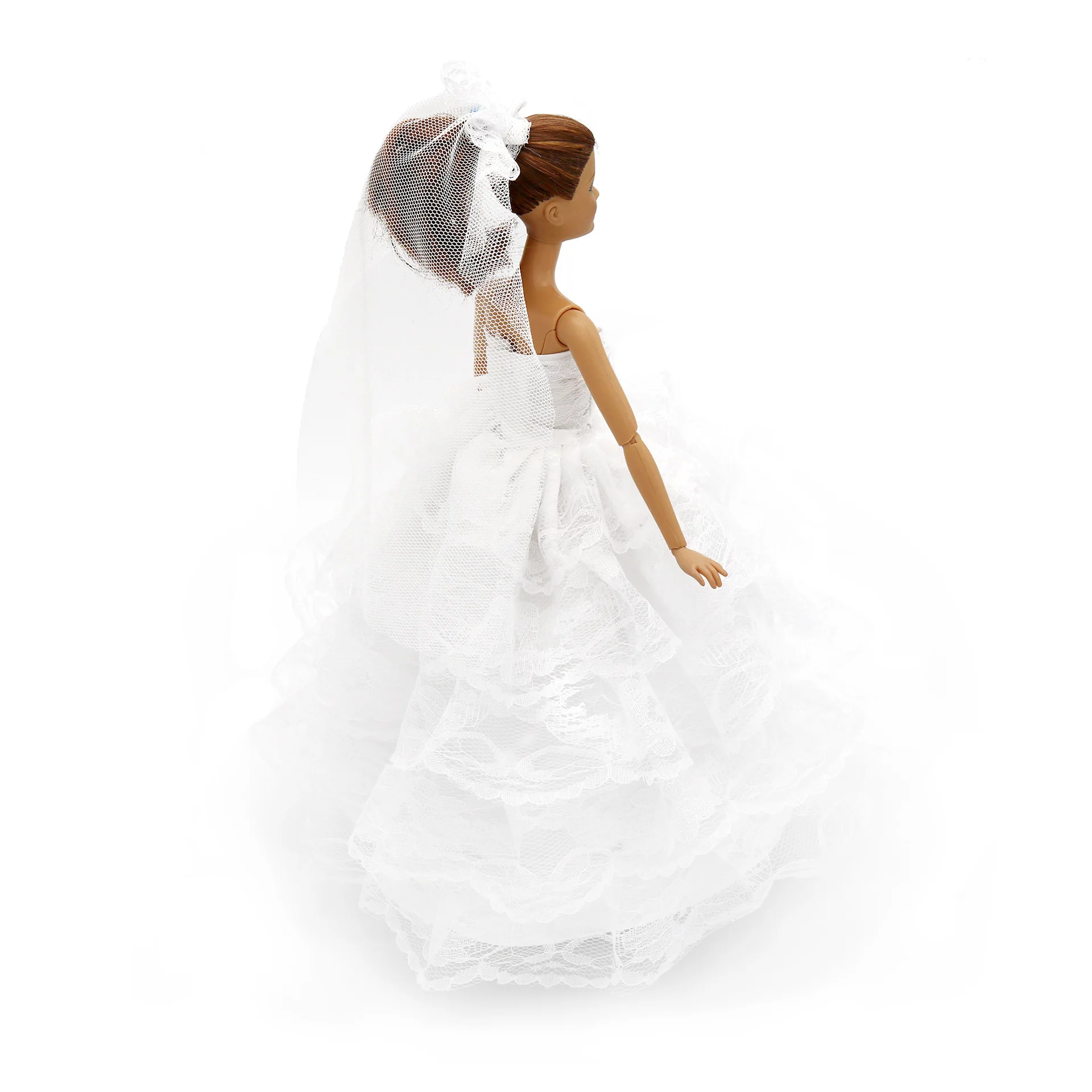 Poppenkleding Poppen Accessoires De Prijs Van Witte Trouwjurk Accessoires Kant Voor Barbies Pop