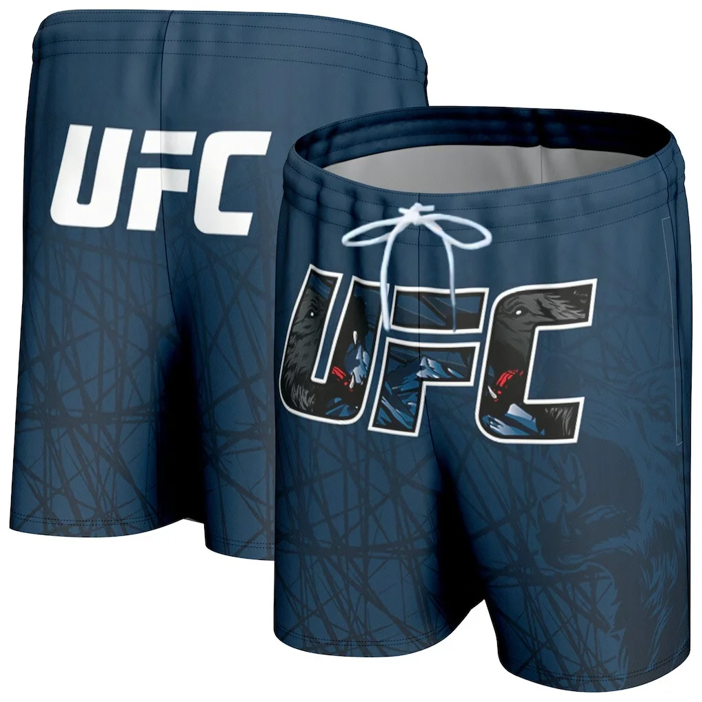2026 新しい夏用ランニングショーツ UFC ファイティングショーツ メンズスポーツ用、オーバーサイズ、レジャートレーニング、ウォームアップ、速乾性、フィットネス