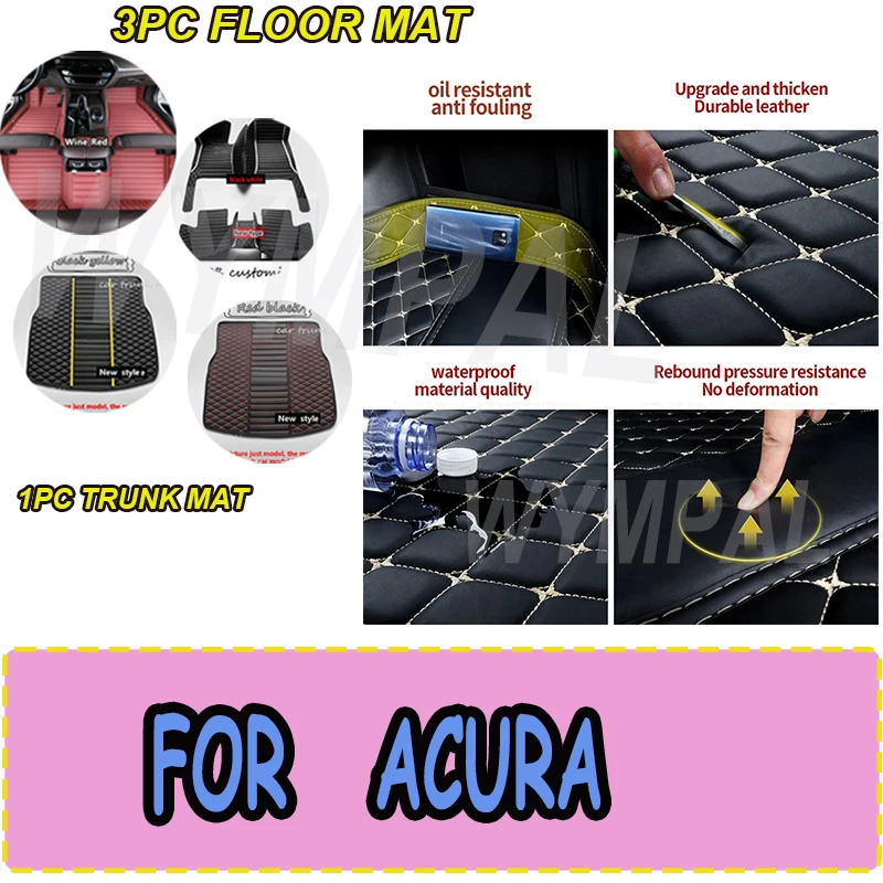 

LUXURY Car Mats For ACURA MDX RDX ZDX RL TL CDX cc TLX TSX RSX NSX ILX Legend Integra RLX Astra CL RSX MDX Pad Carpets