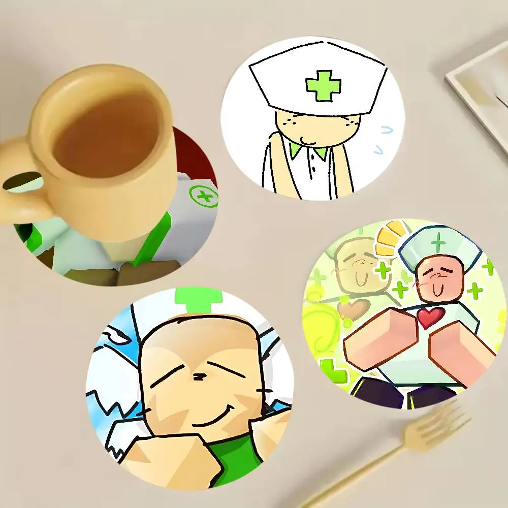 C-Caretaker D-Die of Death Wooden Cup Mat Cappuccino Vodka Juice Water Coaster for Flower Shop
